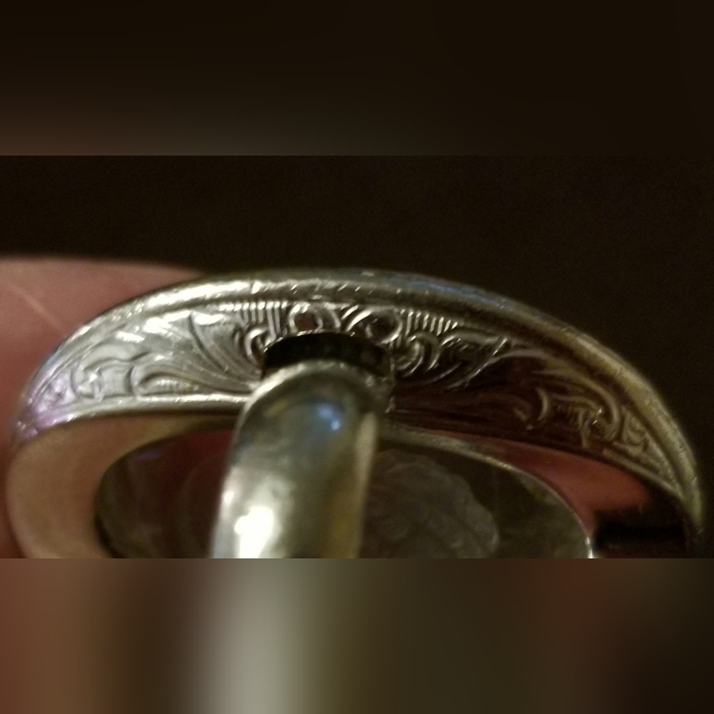 Vintage Silver Intaglio Glass Cameo Ring - Size 8 - EUC - Picture 5 of 7